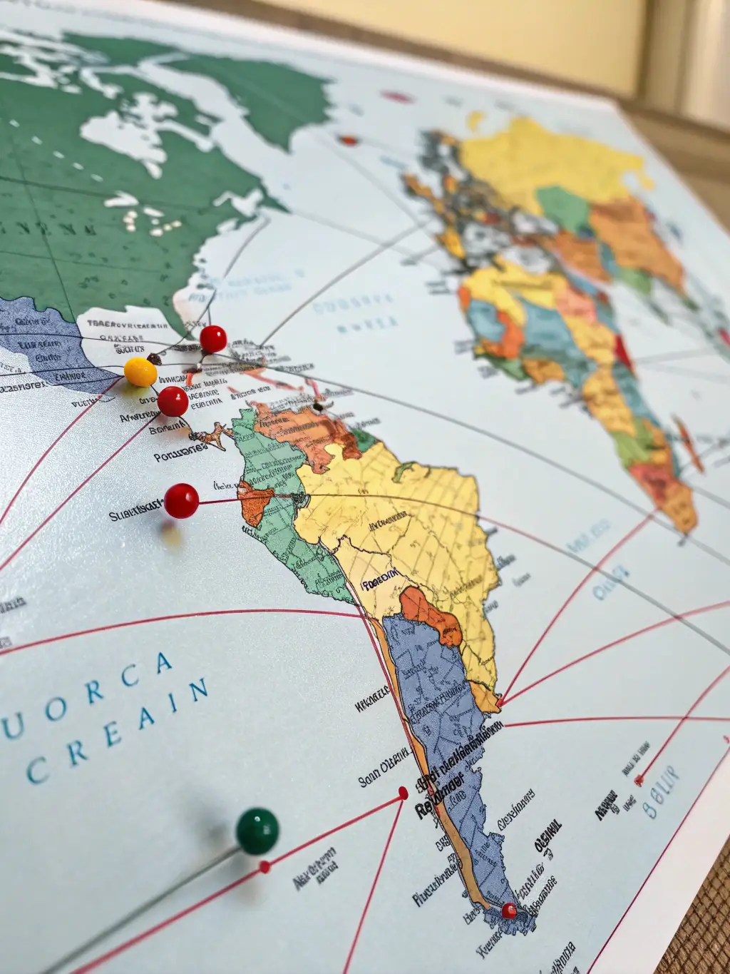 A world map with pins highlighting Aeromed Impex's key export destinations, showcasing a strong global presence.