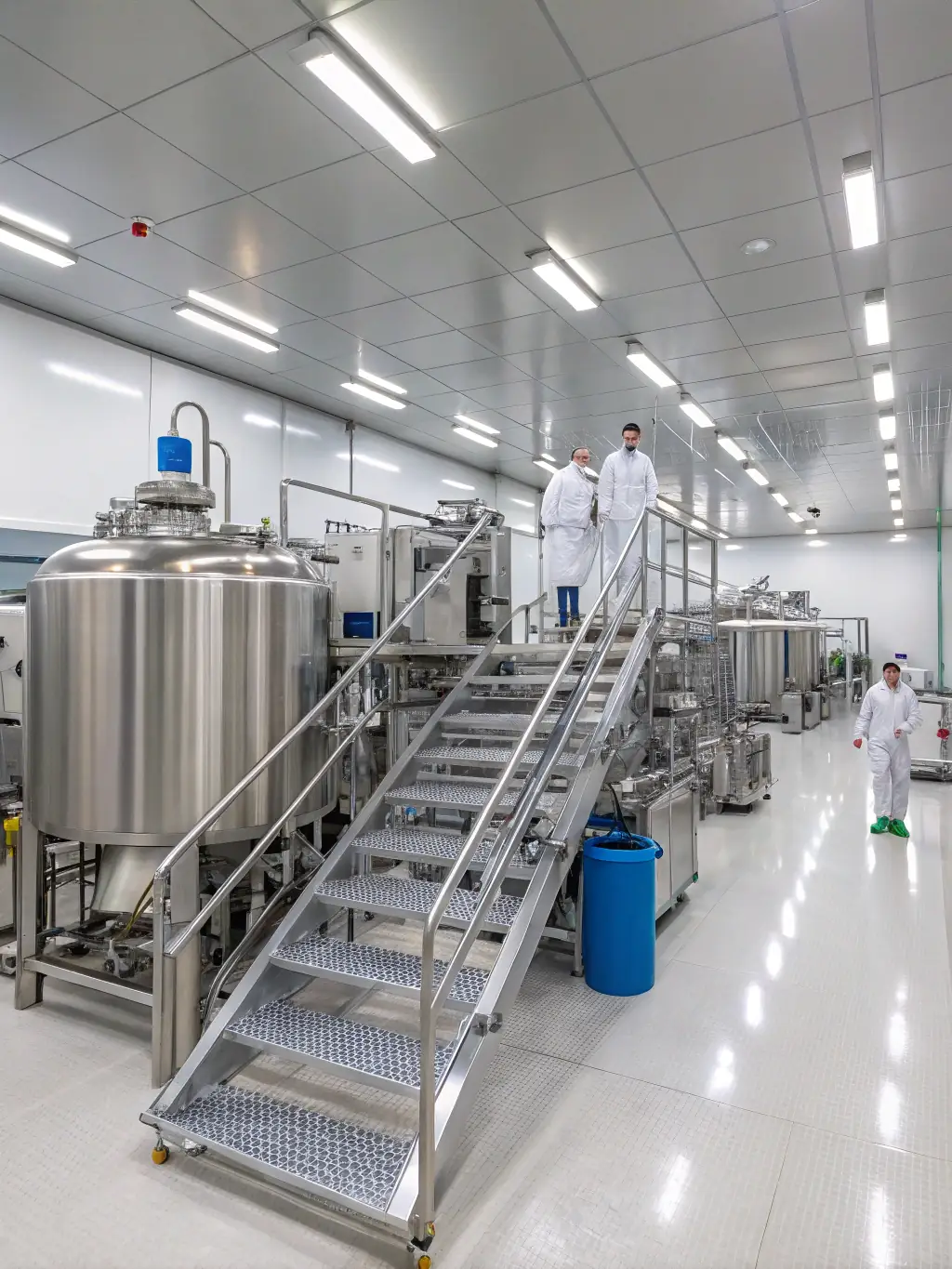 A modern, sterile GMP-certified pharmaceutical manufacturing facility with advanced equipment and quality control labs.